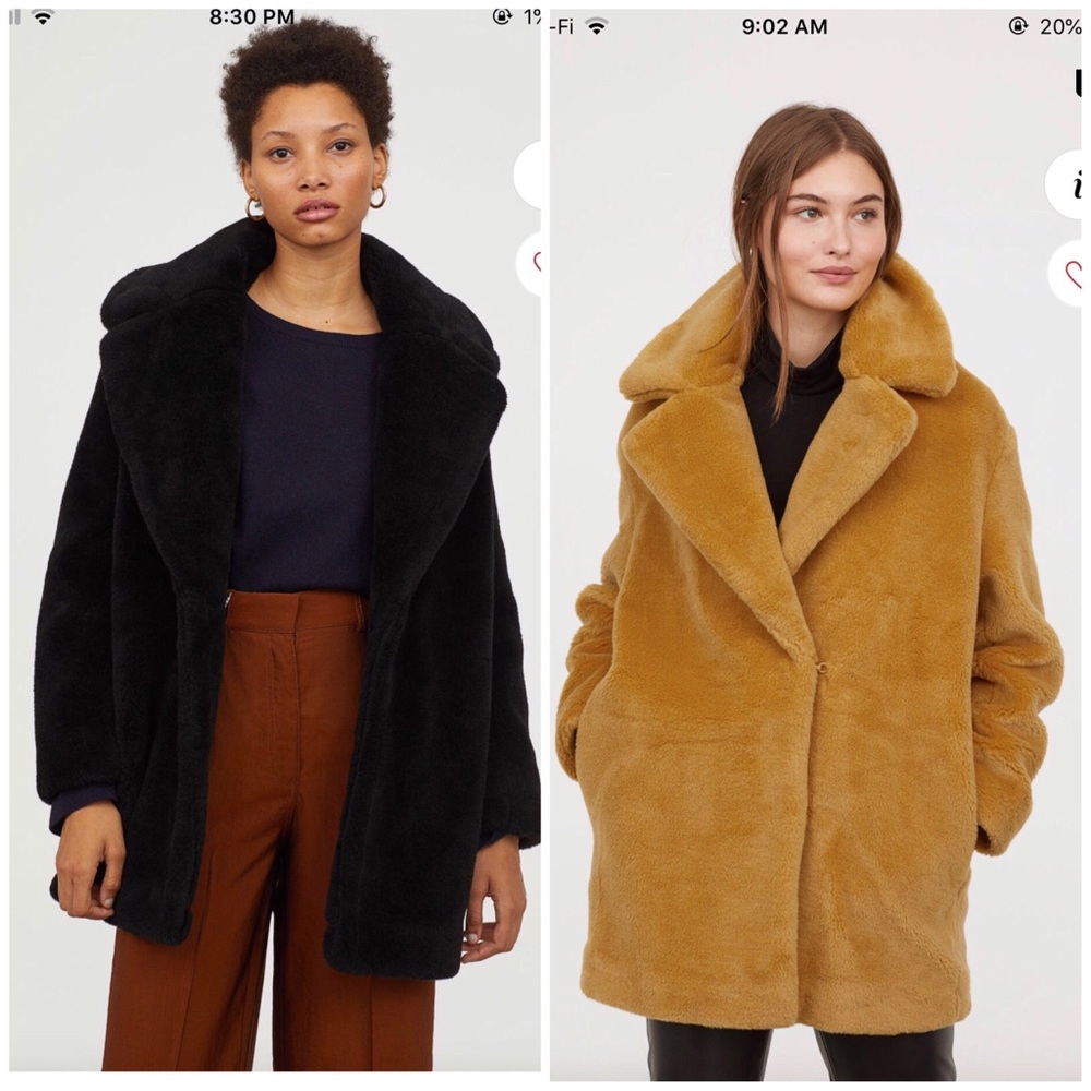 🖤:BLACK: SOLD OUT h&m fur coat 2 teddy soft 2019